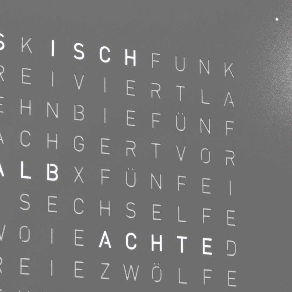 QLOCKTWO EARTH 45 - Monochrom Edition Grey Pepper