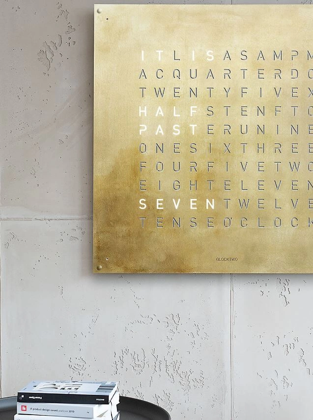 QLOCKTWO EARTH 90 | Silver & Gold