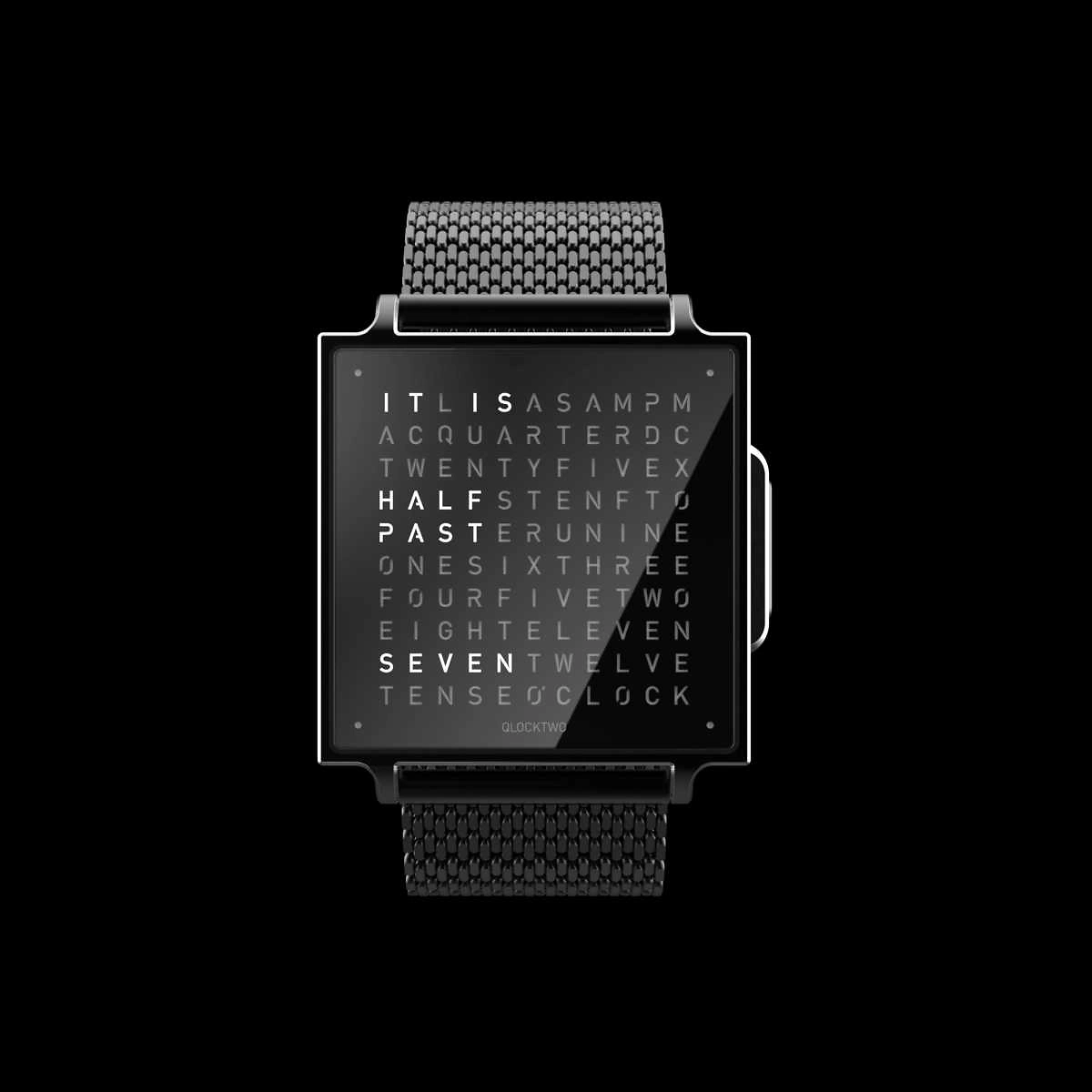 QLOCKTWO Wrist | Black Steel