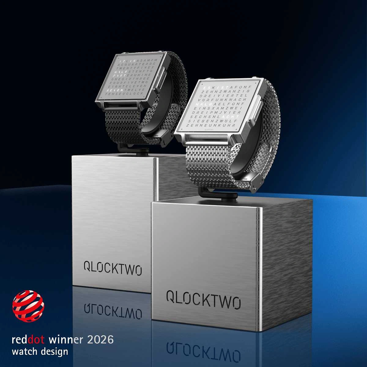 QLOCKTWO Wrist | Black Steel