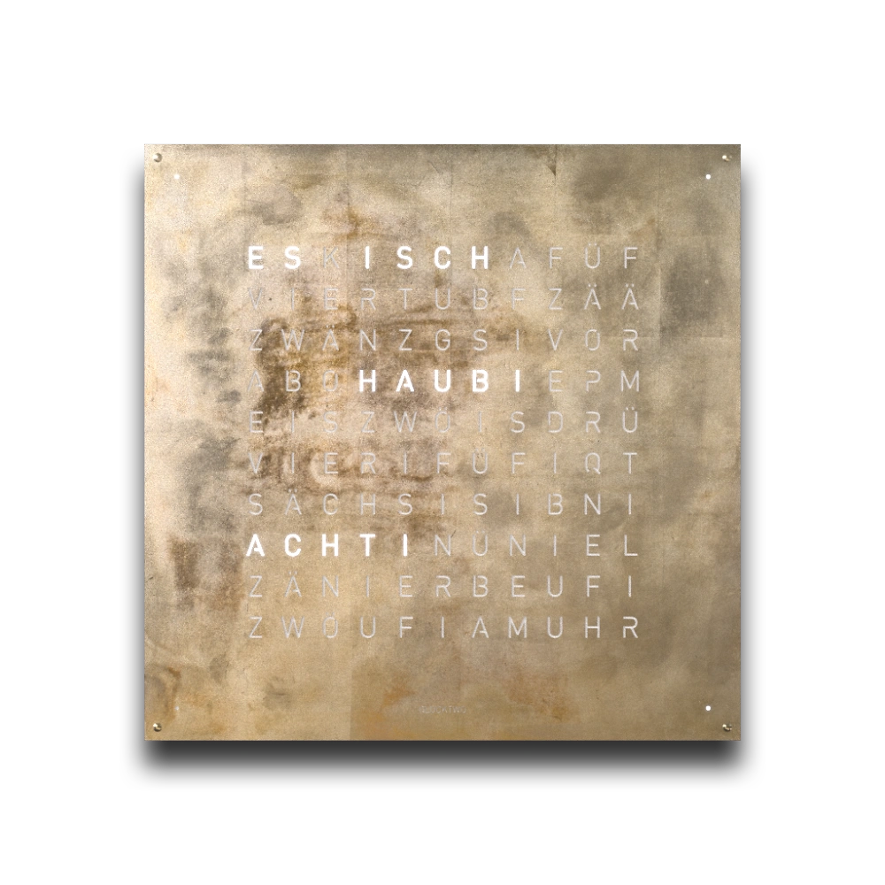 QLOCKTWO EARTH 45 | Silver & Gold