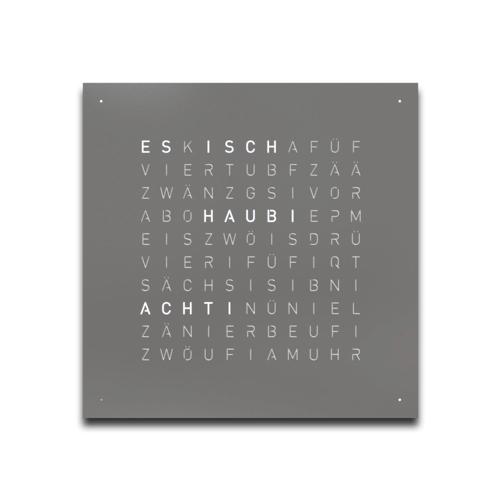 QLOCKTWO EARTH 45 - Monochrom Edition Grey Pepper