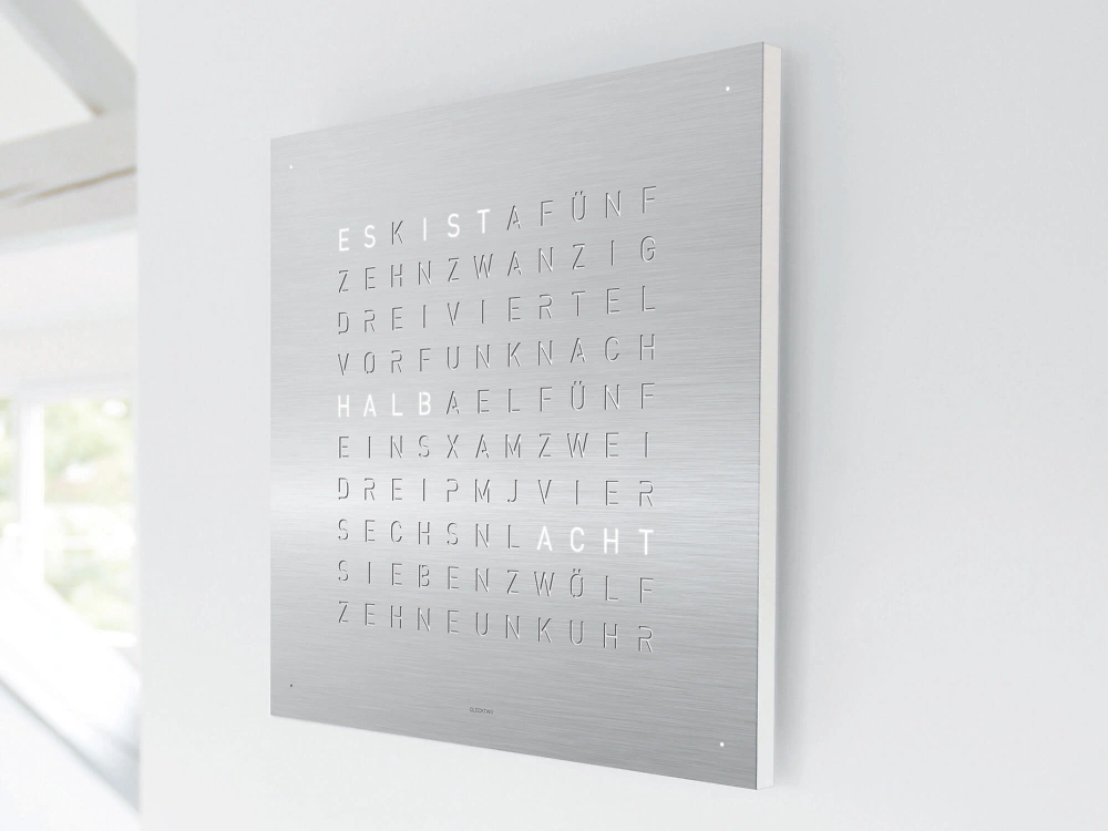 QLOCKTWO EARTH 45 | Stainless Steel