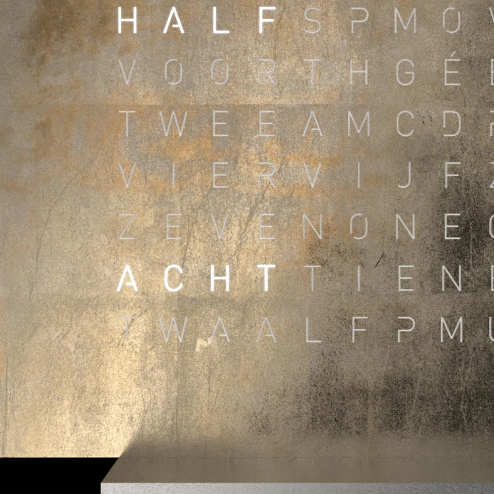 QLOCKTWO FRONTCOVER EARTH 13.5 Silver & Gold