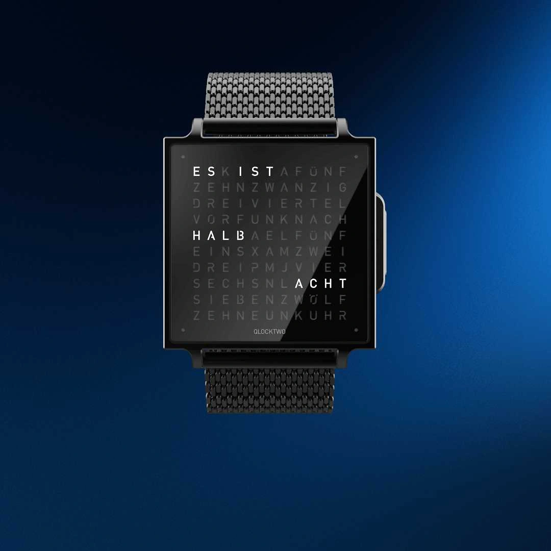 QLOCKTWO Wrist | Black Steel