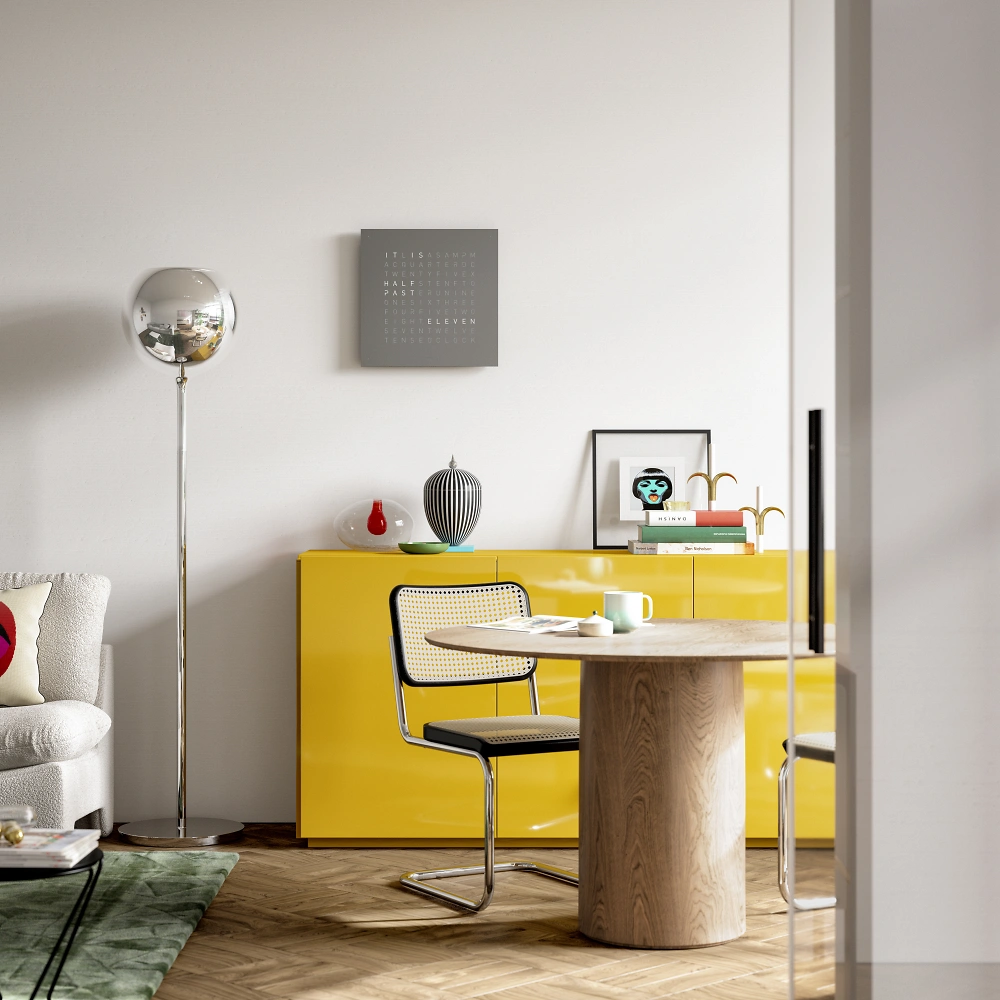 QLOCKTWO EARTH 45 - Monochrom Edition Grey Pepper