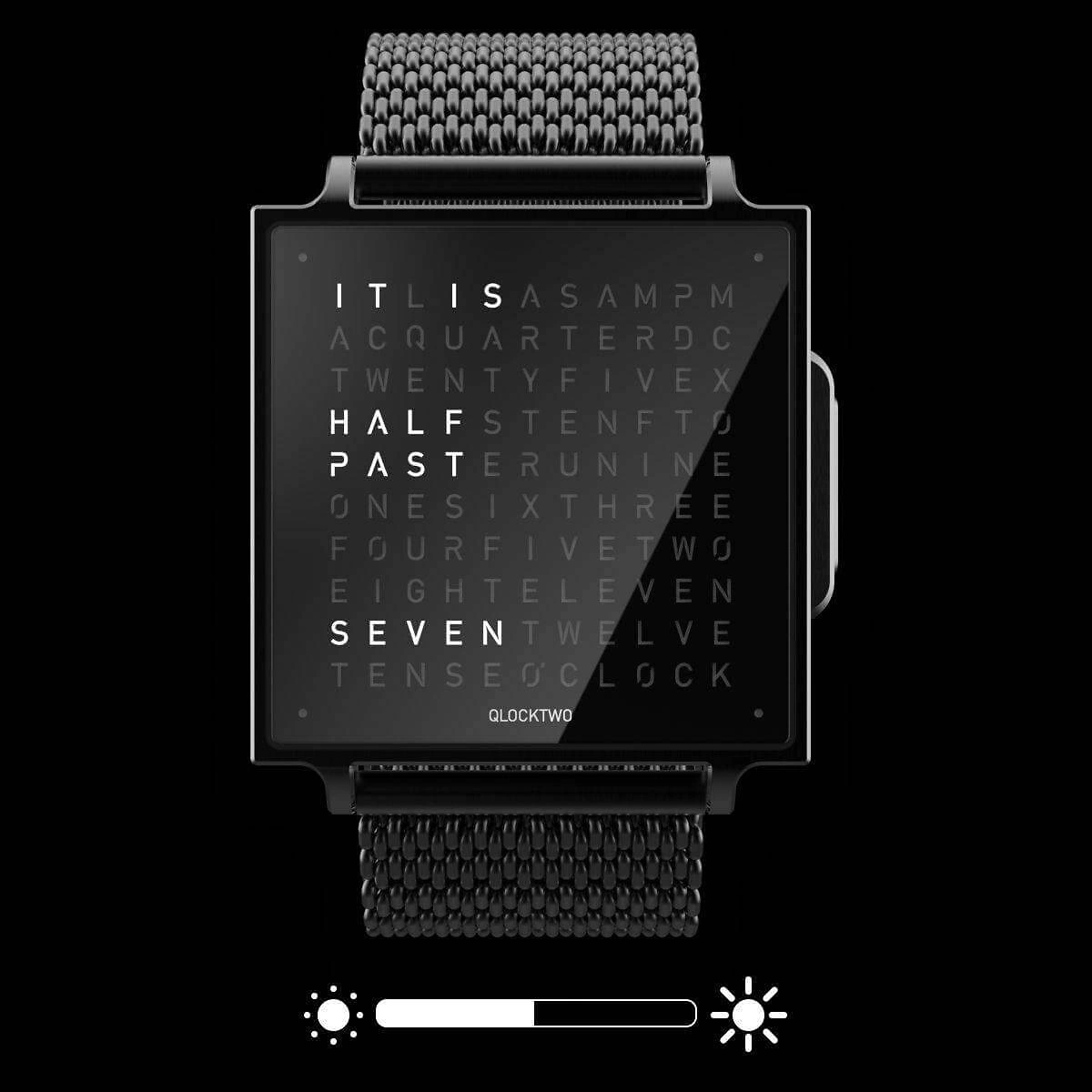 QLOCKTWO Wrist | Black Steel