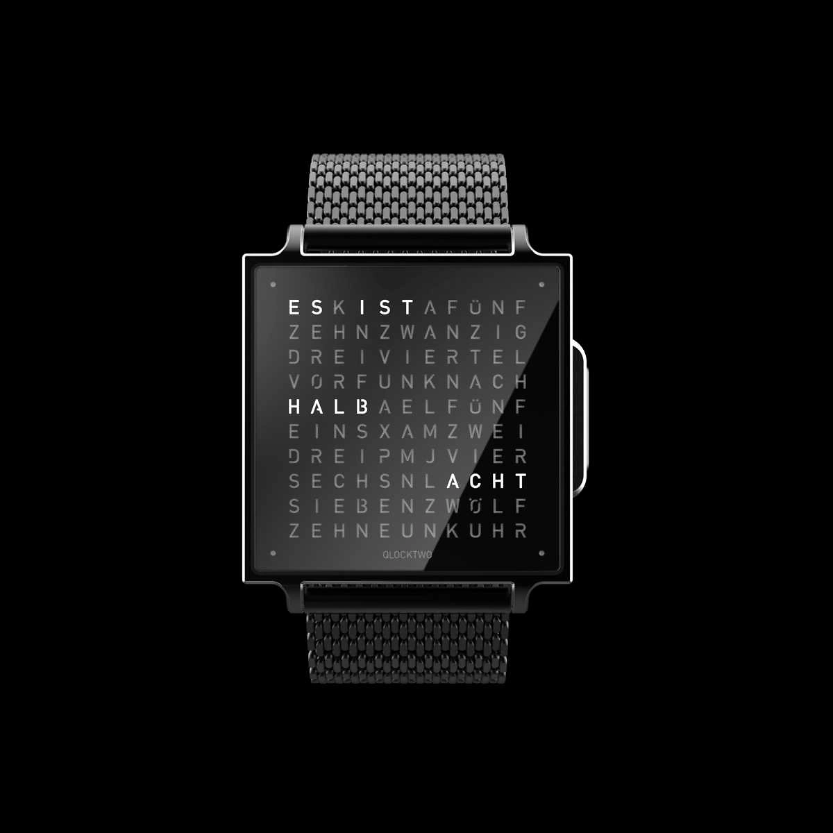 QLOCKTWO Wrist | Black Steel