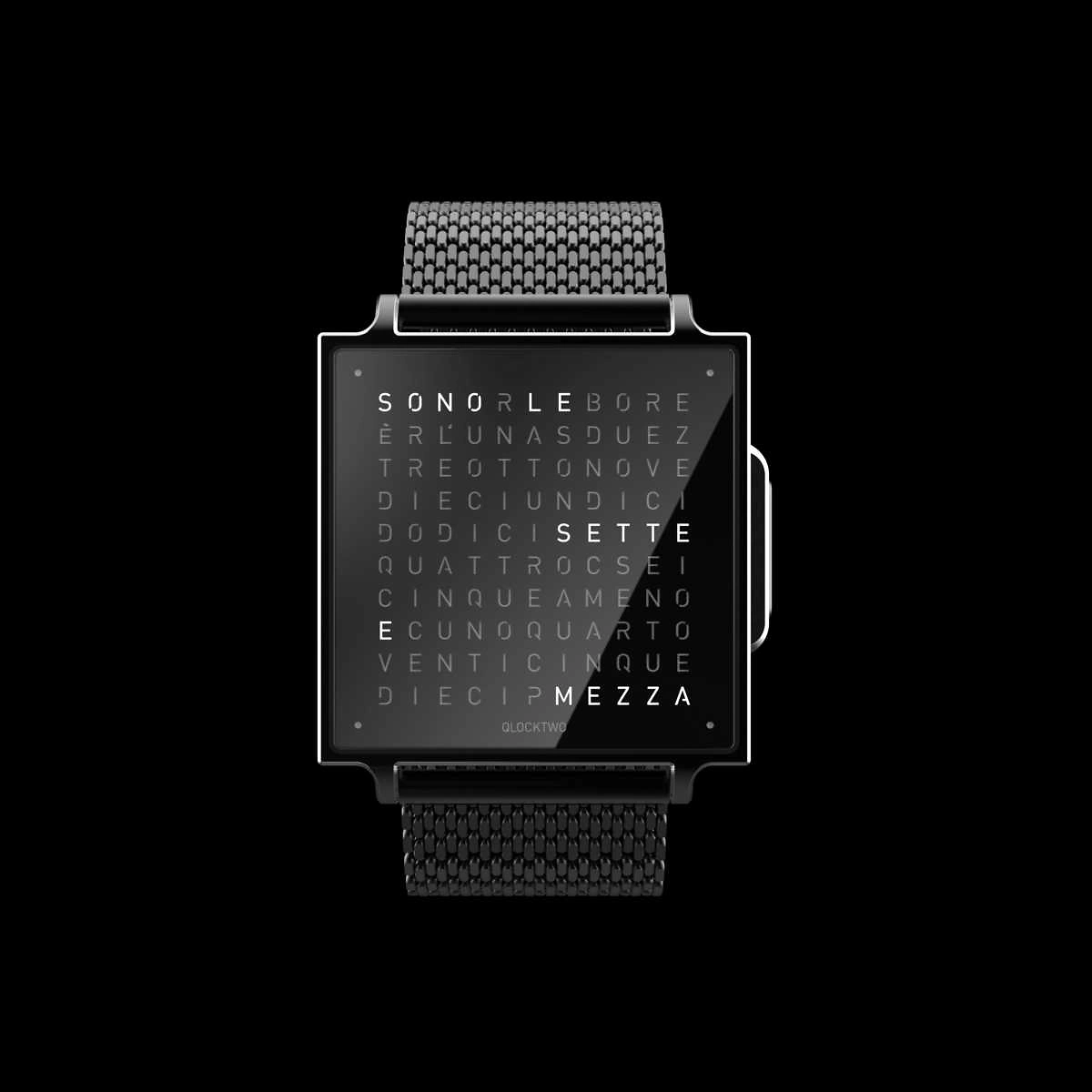 QLOCKTWO Wrist | Black Steel