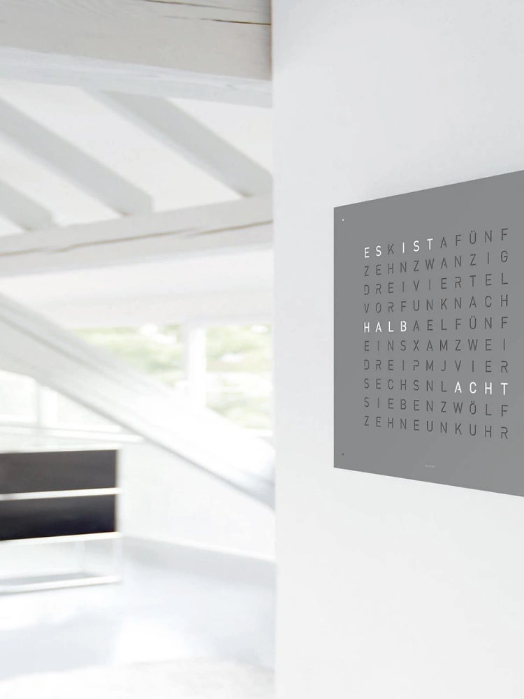 QLOCKTWO EARTH 45 - Monochrom Edition Grey Pepper