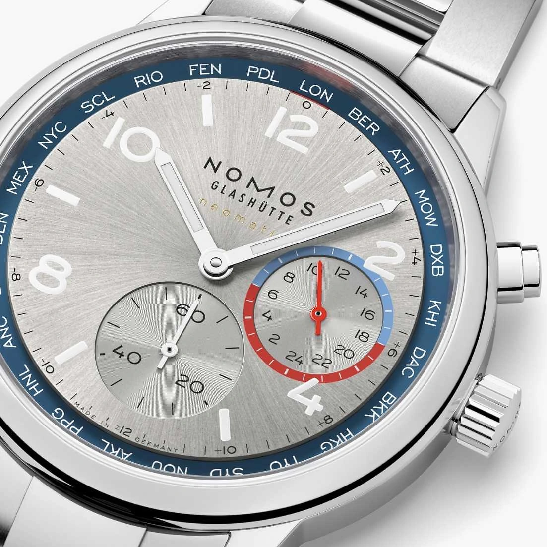 NOMOS Club Sport | neomatik Weltzeit Silber