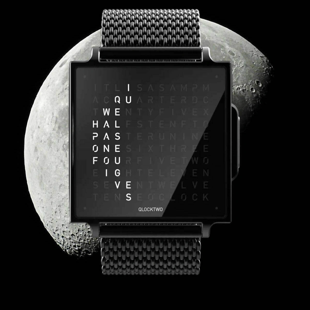 QLOCKTWO Wrist | Black Steel