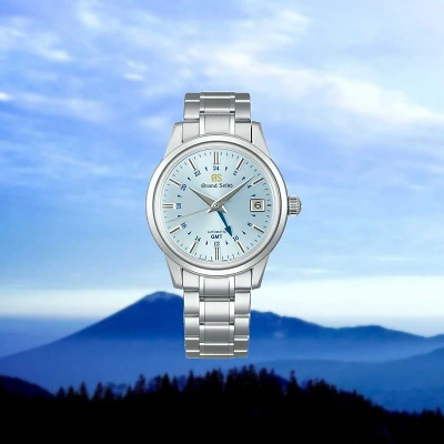 10 Grand Seiko Elegance Collection GMT 25th Anniversary SBGM253 Limited Edition Hi Beat Automatic ganze Uhr von hinten seitlich