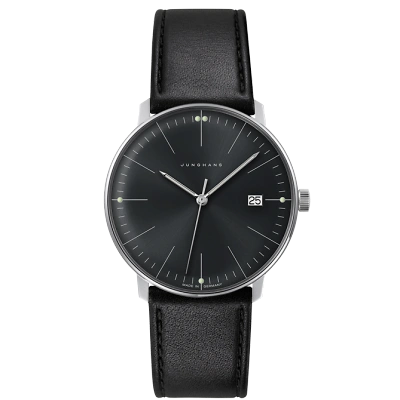 1 JUNGHANS max bill Handaufzug Uhr von vorne