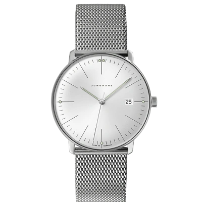 1 JUNGHANS max bill Handaufzug Uhr von vorne