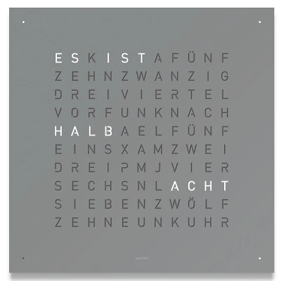 1 QLOCKTWO EARTH 45 GREY PEPPER frontal DE