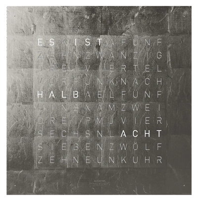 2 QLOCKTWO EARTH 45 CREATOR'S EDITION PLATINUM frontal DE