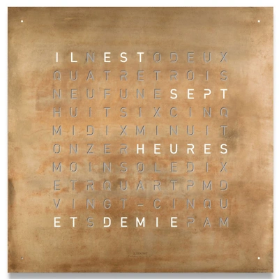 QLOCKTWO EARTH45 CREATOR'S EDITION SILVER&GOLD frontal FR